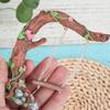1pc Fairy Garden Decor - Vintage Resin Tree Stump with Pink Flowers,Magic Ornament for Patio Succulents &Indoor Desktop Displays