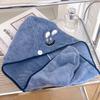 1pc Microfiber Hair Towel With Button Soft Hair Drying Cap Cartoon Pattern Hair Towel For Bathroom