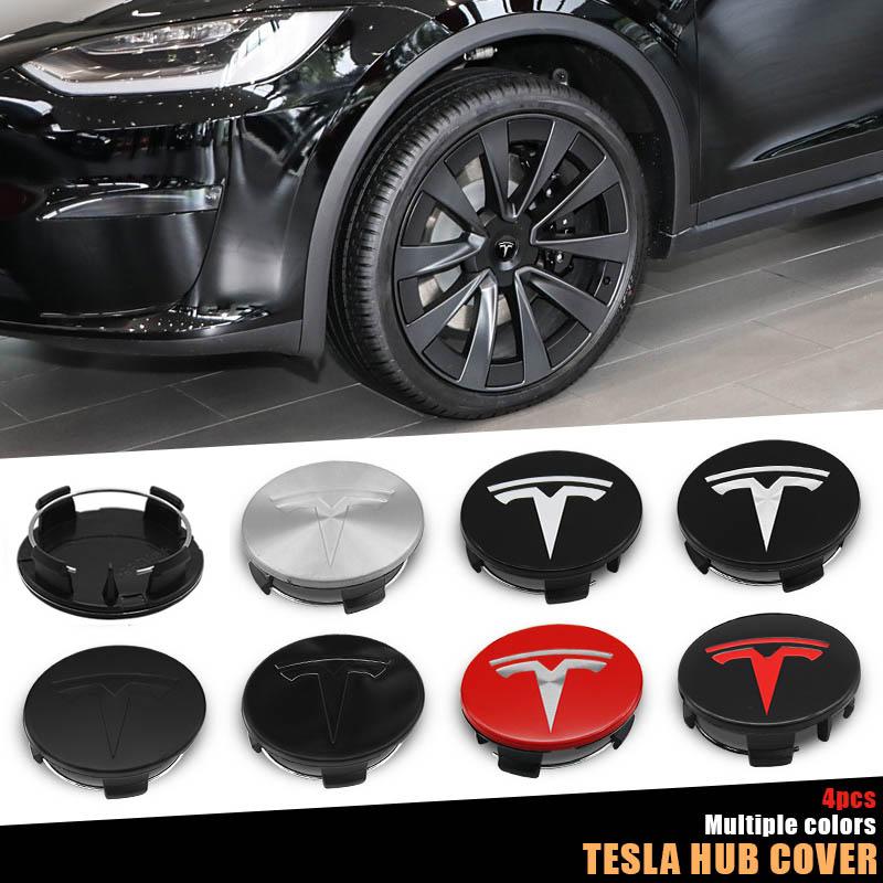 Car Tyling 4Pcs Car Wheel Center Cover Cap 56mm Hubcaps For TESLA Model3 Y S X 2019-2024 XWC1385-01Auto Replacement Accessories