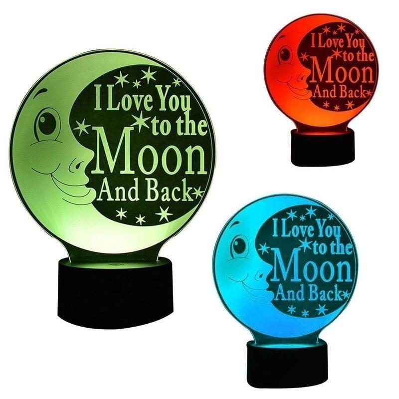 Neue LED 7 Farben wechselnde 3D-Nachtlicht-Tischlampe, USB-Lampe, Acryl, Mondnacht-Design