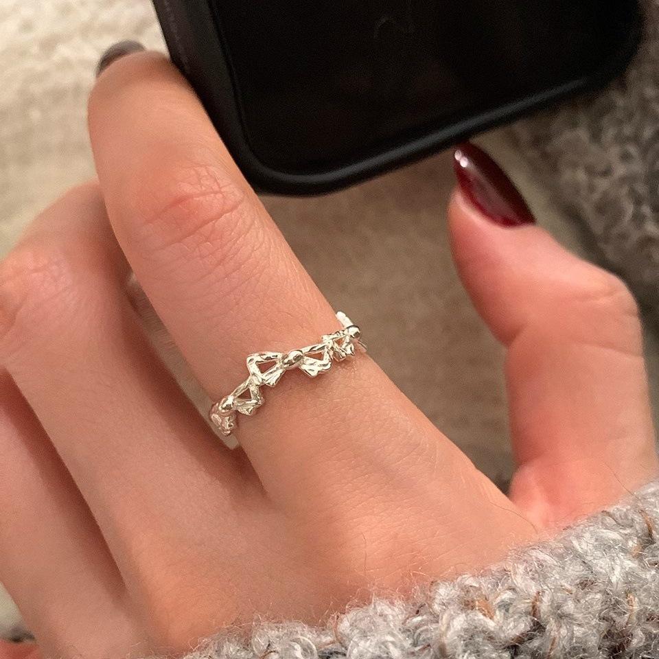 Xiaohongshu S925 Sterling Silver Summer Ring: Women's High-End Niche Light Luxury, Non-Fading Silver Jewelry