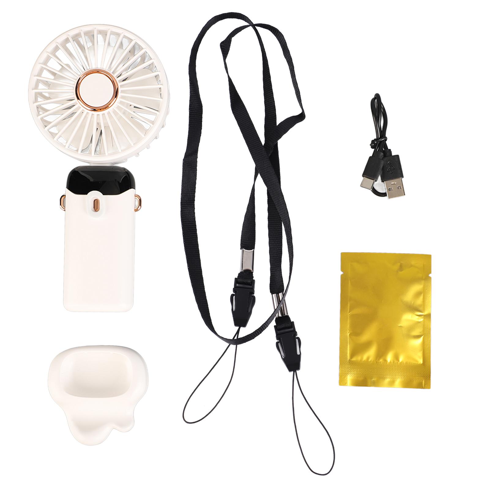 

Мини-ручной вентилятор ABS портативный цифровой дисплей USB зарядка складной шейный веер с шнурком белый