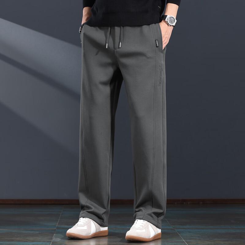 

Jieleinuo Men s Loose Straight-Leg Embroidered Casual Sport Sweatpants 2XL