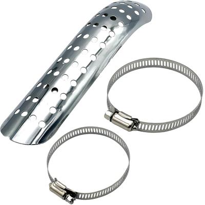 Shymie Muffler Guard Bike Heat Guard Heat Protector Motorcycle Muffler Muffler Guard Baffle Pipe Cover Silver Perforated
