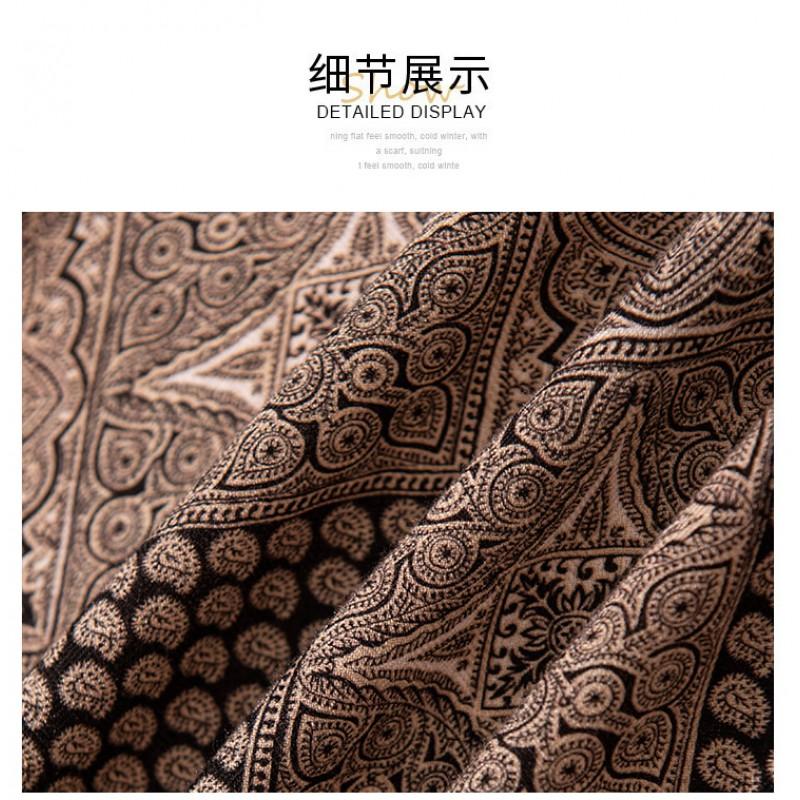Womens Silk Wool Scarf 2026 Luxury Double-sided Printed Long Shawl Versatile Wrap