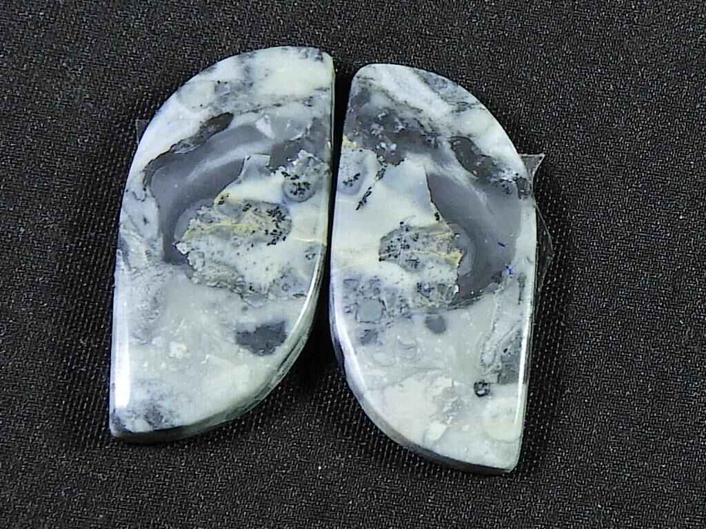 24 Ct. Természetes Maligano jáspis (12mm X 24mm darabonként) Díszes Kaboson Pár SK-2805