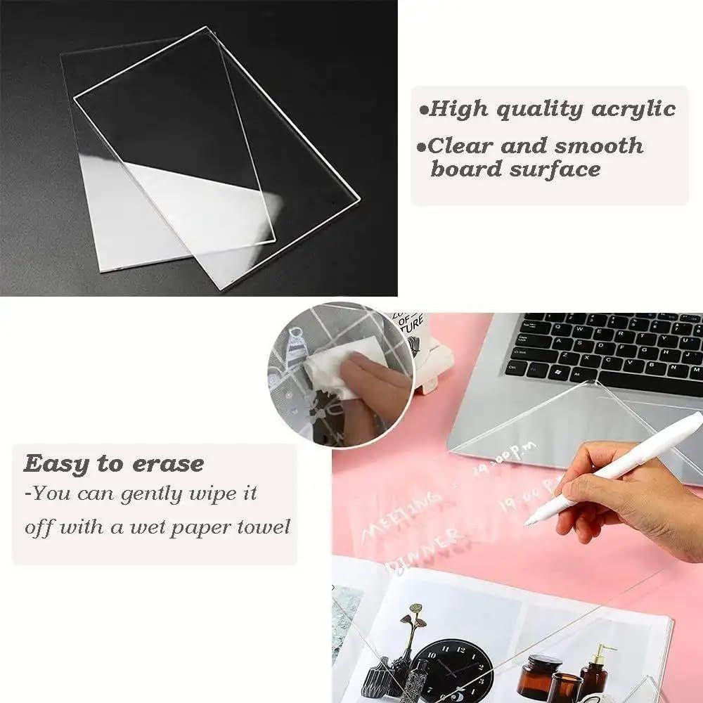 LED Acrylic Writing Board with Light & 7 Pens |  DIY 3D Rewritable Message Pad | Night Lamp & Display Board for Home