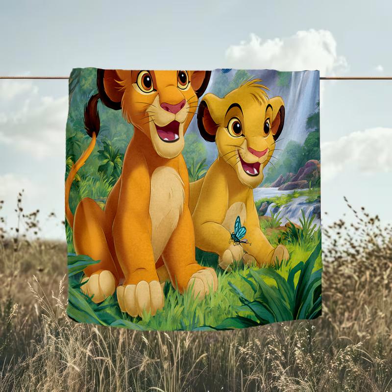1PC Cartoon Lion king Printed Soft Flannel Blanket Throw for Adult Bedroom Living Room Sofa Camping Travel Fan gifts Christmas Gifts