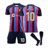 Kids Sports Equipment Barcelona Messi Football Jersey Set, Polyester, Multicolor