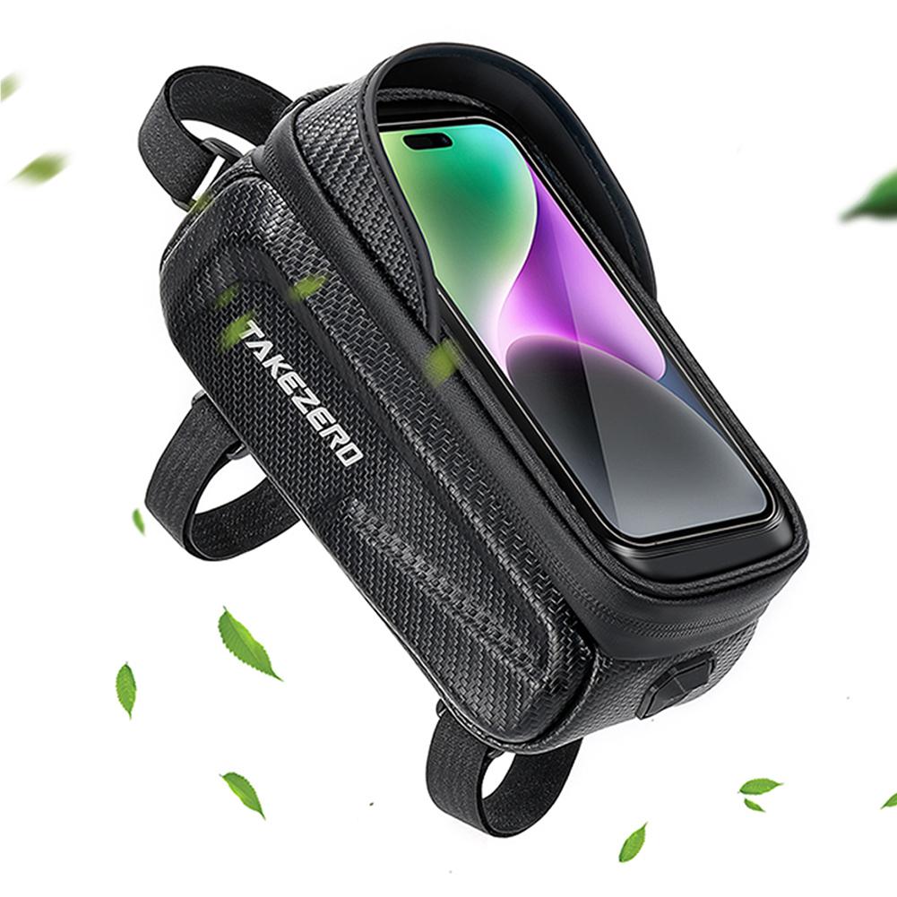 1L Bicycle Front Frame Bag Carrier Pack with Earphone Hole Hard Shell Cycling Pannier Bag Reflective Pattern Cycling Accessories China Mainland
