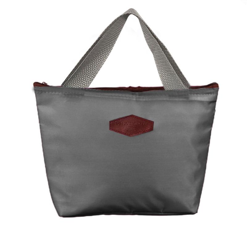 Lunch Box Camping Picnic Lunch Bag Solid Color Portable Insulated Refrigerated Cold Food Cooler Thermal Bag Handbag Hot