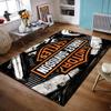 Area Rug Harley-Davidson Motor Cycles Orange Black Bar Shield Engine Background Carpet for Men Cave Garage Office Biker Decor Gift for him