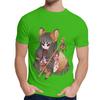 Summer Man T Shirt Mysterious Girl Kitsune Good Cotton Round Collar Cartoon Design T