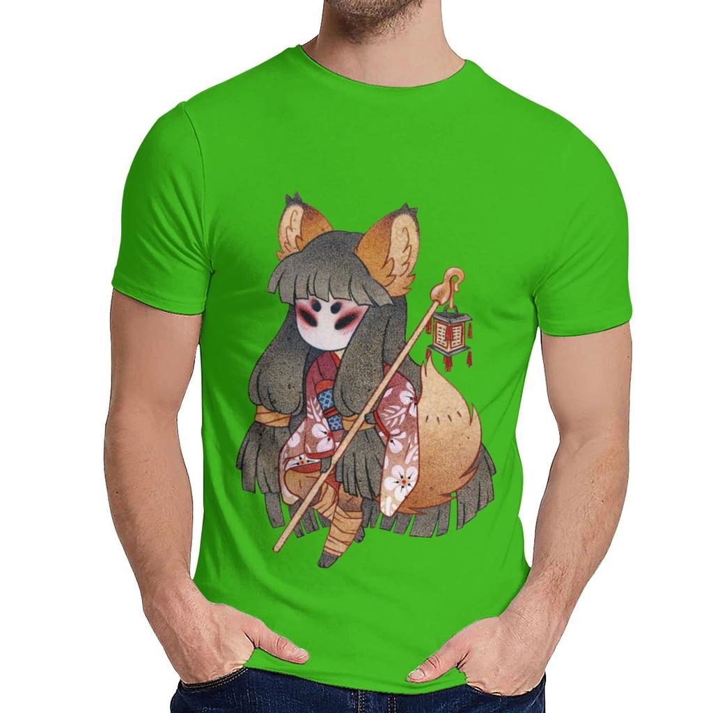 Summer Man T Shirt Mysterious Girl Kitsune Good Cotton Round Collar Cartoon Design T