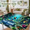 Crystal Velvet Square Rug Custom NameMinecraft Pattern Non Slip Home Floor Decor Rug