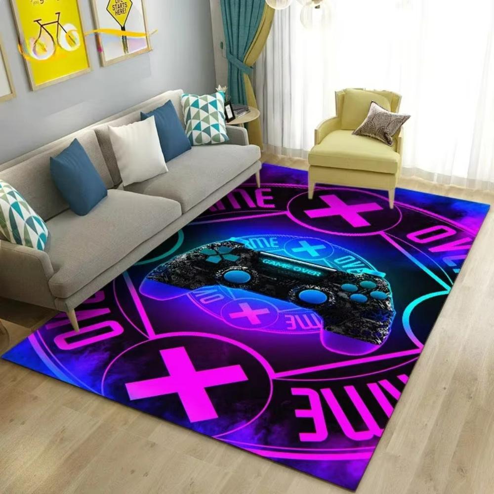 Cartoon Gamer Game Controller Carpet Men's Cave Game Room Accessories Floor Mat Living Room Sofa Decor Rug Bedside Nonslip Rugs