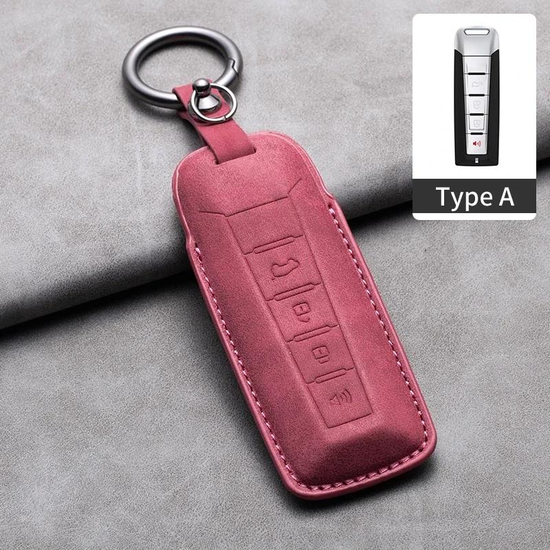 Car Remote Key Case Cover For Great Wall Gwm Wey Coffee01 Coffee02 Wey-X Wey-S Wey-Gt Vv7 Gt8 Leather Key Fob Keychain