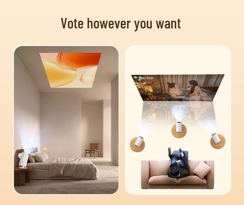 HY300 Mini HD Smart Home Projector for Bedroom Wall