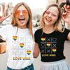 Fashion LGBT Love Wins TShirt Women Men Fun Chessboard Print Short Sleeve Tees Casual Lesbian Bisexual Crewneck T Shirts
