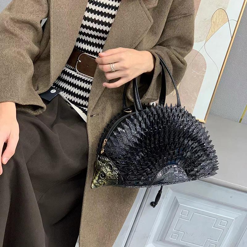 Hochwertige Igel Handtasche Damen Luxus Unregelmäßige Umhängetasche Einzigartig Kreativ Tierförmige Crossbody Tasche Klassische Party Tasche