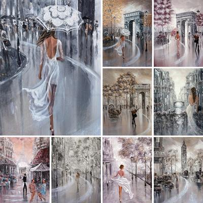 5D arte de belleza DIY paisaje pintura de diamante Kit de punto de cruz redondo completo bordado de diamantes mosaico pintura decorativa