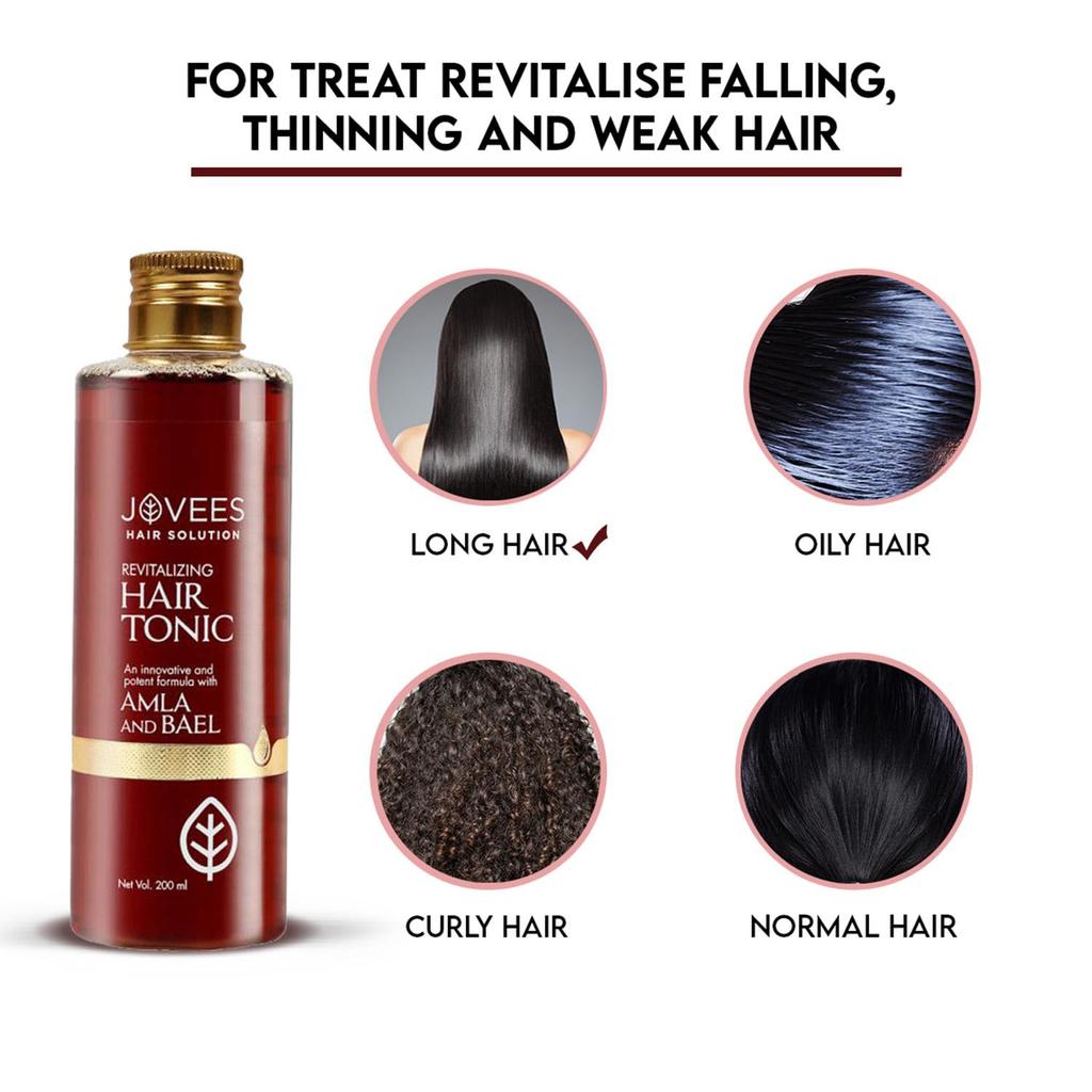 Jovees Herbal Revitalising Amla And Bael Hair Tonic For Long Strong Thick Hair 200ml