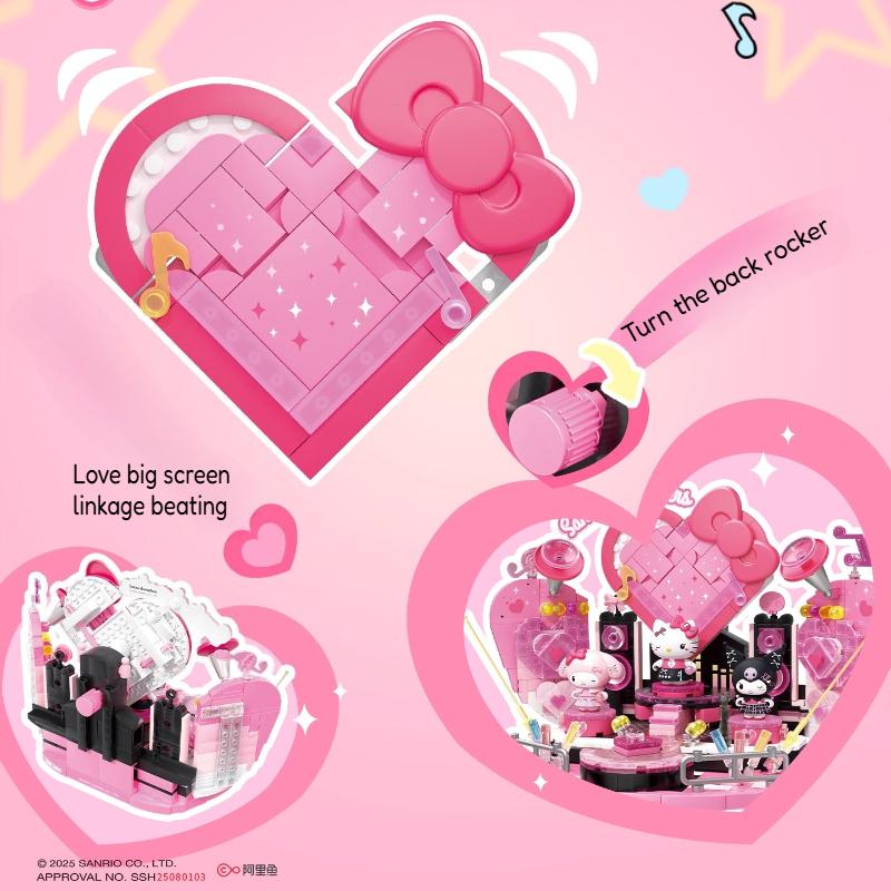 Areax Building Blocks New Sanrio Sweetheart Shining Stage Architecture Toys Decoration Collection Assembly Puzzle Girl Gift
