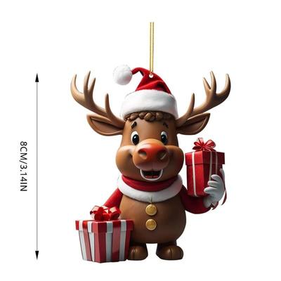 Weihnachtsdekorationsanhänger 2D Acryl Cartoon Weihnachtsschneemann Heim Garten Weihnachtsbaum Anhänger Party Dekorationszubehör