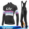 Velvet Warm Cycling Suit Set Women Fashion Long Sleeves Cycling Jersey Set Thermal Fleece Female MTB Road Bike Mallot Ciclismo Hombre