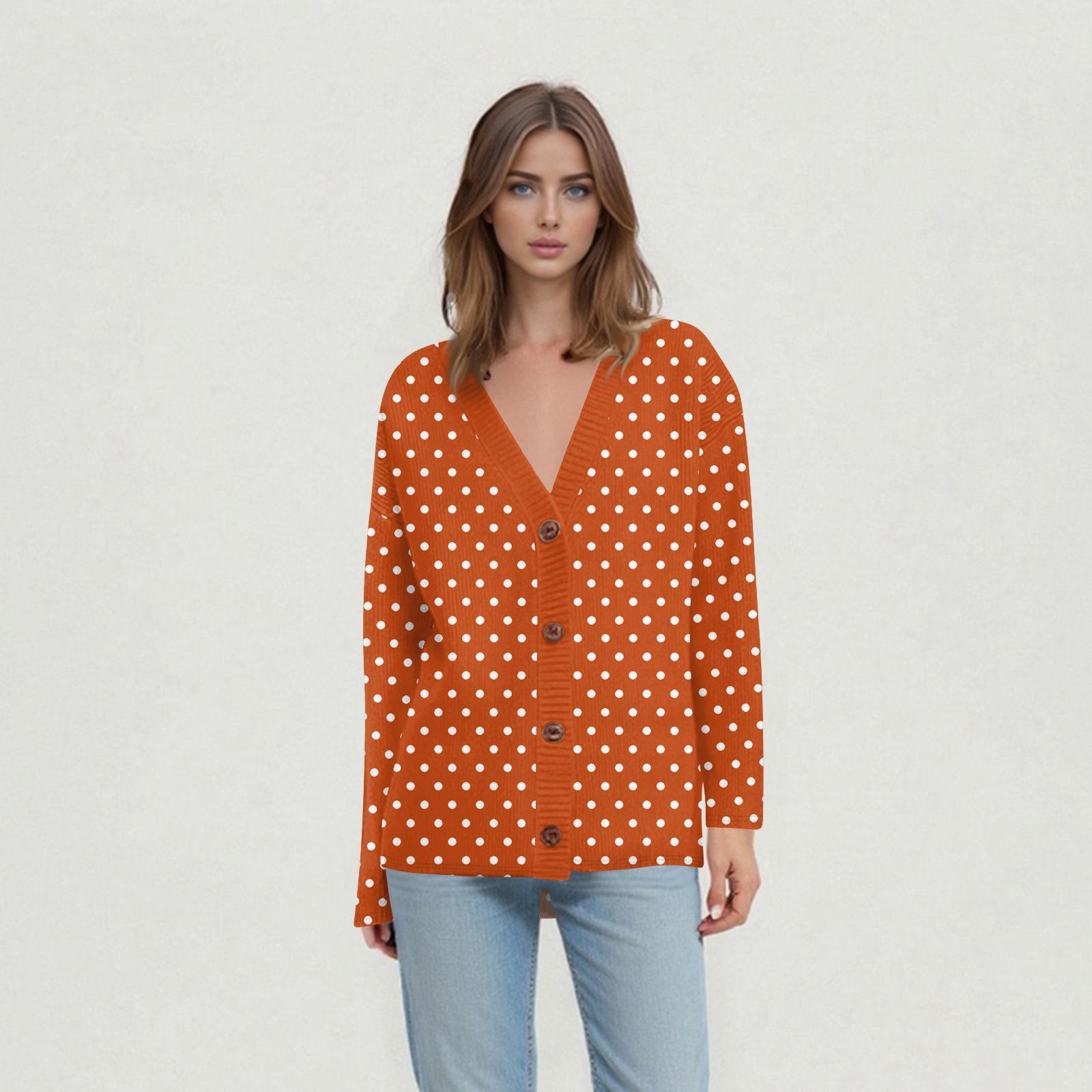 

Женские повседневные топы на каждый день Вязаный кардиган-жакет S оранжевый