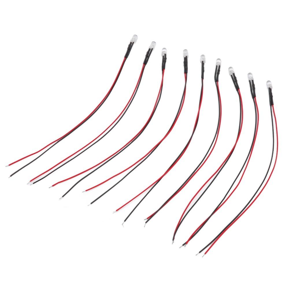 20PCS 5mm Prewired LED Diodes 5‑12V Single LED Bulbs Individual Light Emitting Diodes  DIY Projects