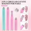 3-In-1 Aperture Shape Cat Eye Nail Art Magnet Black Hole Nail Magnetic Pen for DIY 3D Circular Effect Magnetic Cat Eye Tool