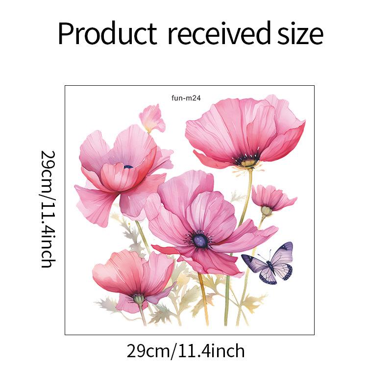 

Розовый нарцисс унитаз с ванной комнатой украшение дома декоративная наклейка на стену 29*29CM/fun-m24