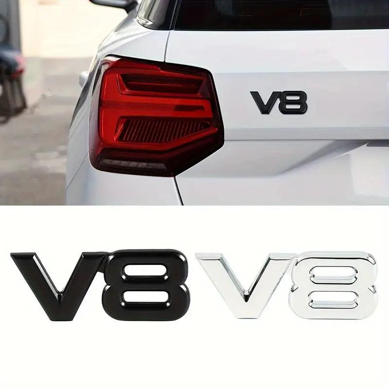 wert-gijn-Metal 3D V8 Engine Displacement Trunk Rear Car Badge Decal Emblem Sticker Auto Styling For TOYOTA VW BENZ BWM VOLVO JEEP AUDI120000