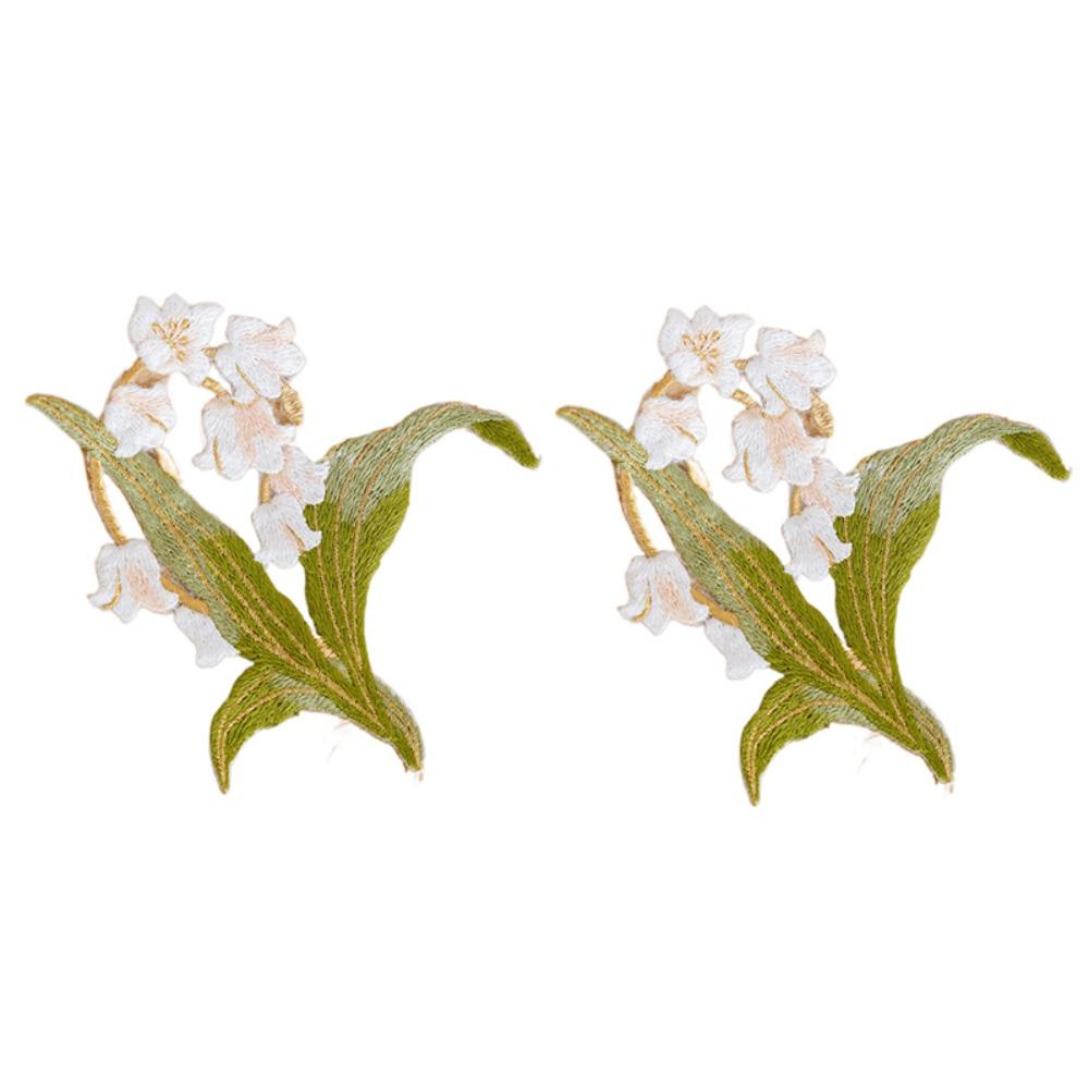 

2PCS Exquisite Clothing Applique Chinese Style Clothes Patches Flower Embroidered Patches Sewing світло-зелений колір