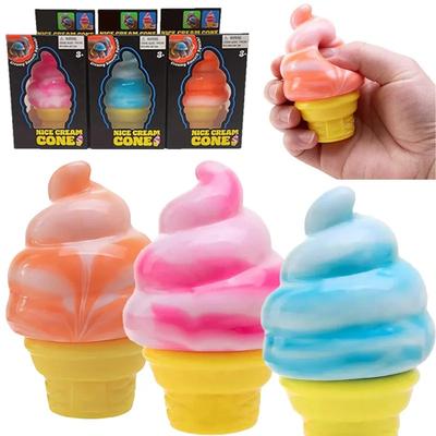 Decompresión de plastilina con forma de helado, cono de helado sorpresa, para aliviar el estrés, regalos de fiesta, adornos