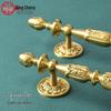 Solid Wood and Brass Retro-Style Cabinet & Wardrobe Handles