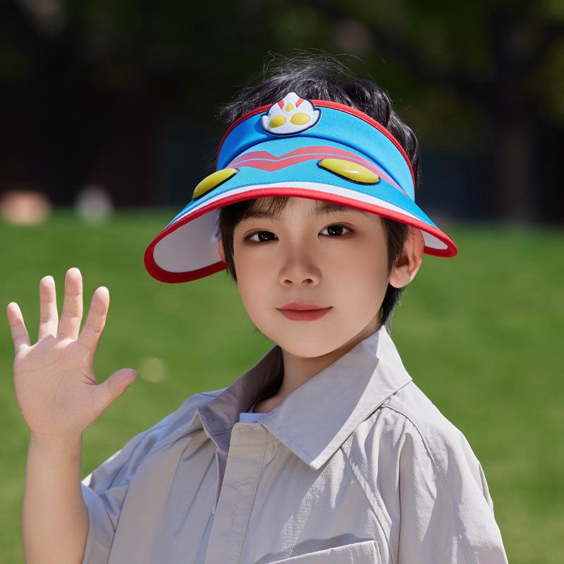 

Children s hat cartoon Ultraman big brim sun protection hat for boys and girls summer outdoor travel shading empty top hat