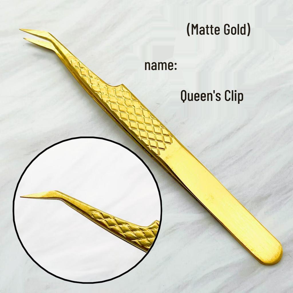 Gold Precision Eyelash Extension Tweezers: Mesh, Feather, Dolphin, Blooming Styles