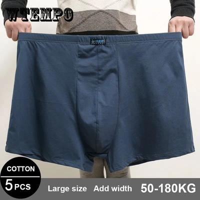 5-Pack Men's Cotton Boxer Plus Fertilizer Large Size Underwear Dad Big Size Elastic Four-tied Pants