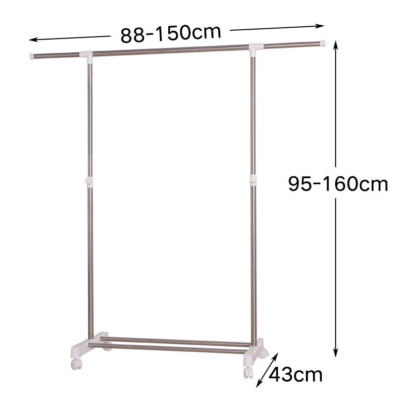 Stainless Steel Single Pole Indoor Clothes Rack Hanger
