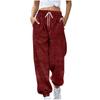 Women S High Waist Wide Leg Ankle Length Fleece Warm Pants