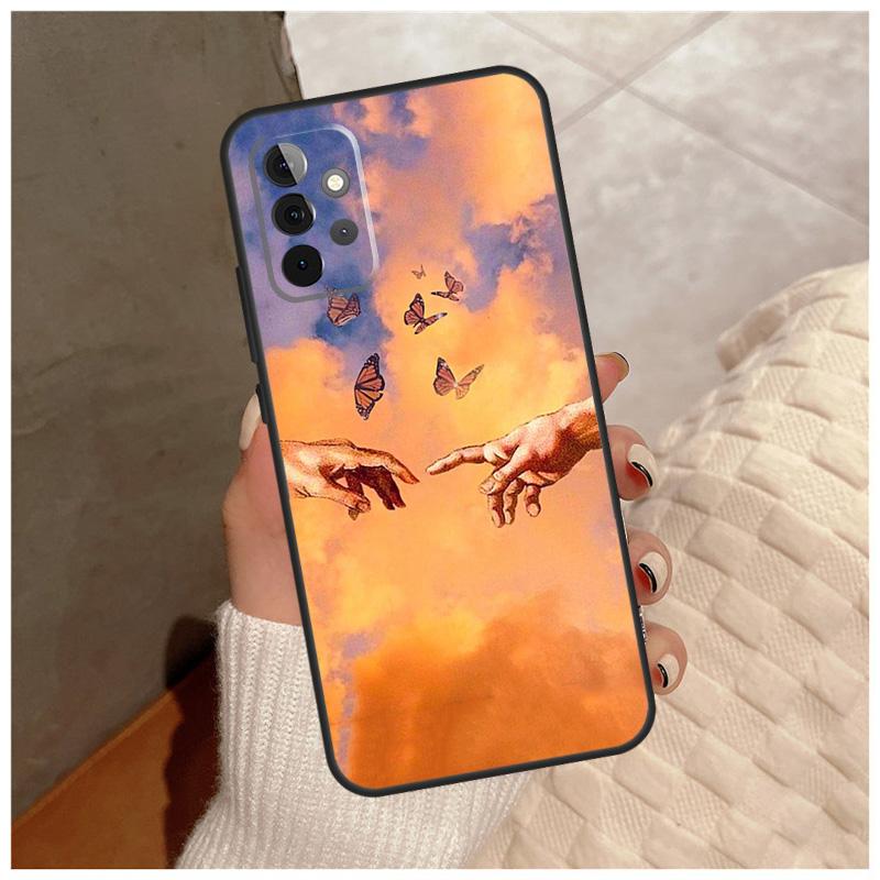 Grime Michelangelo Creation Of Adam For Samsung Galaxy A12 A32 A52 A22 A16 A26 A36 A56 A06 A55 A35 A15 A54 A34 A14 A13 A53 Case