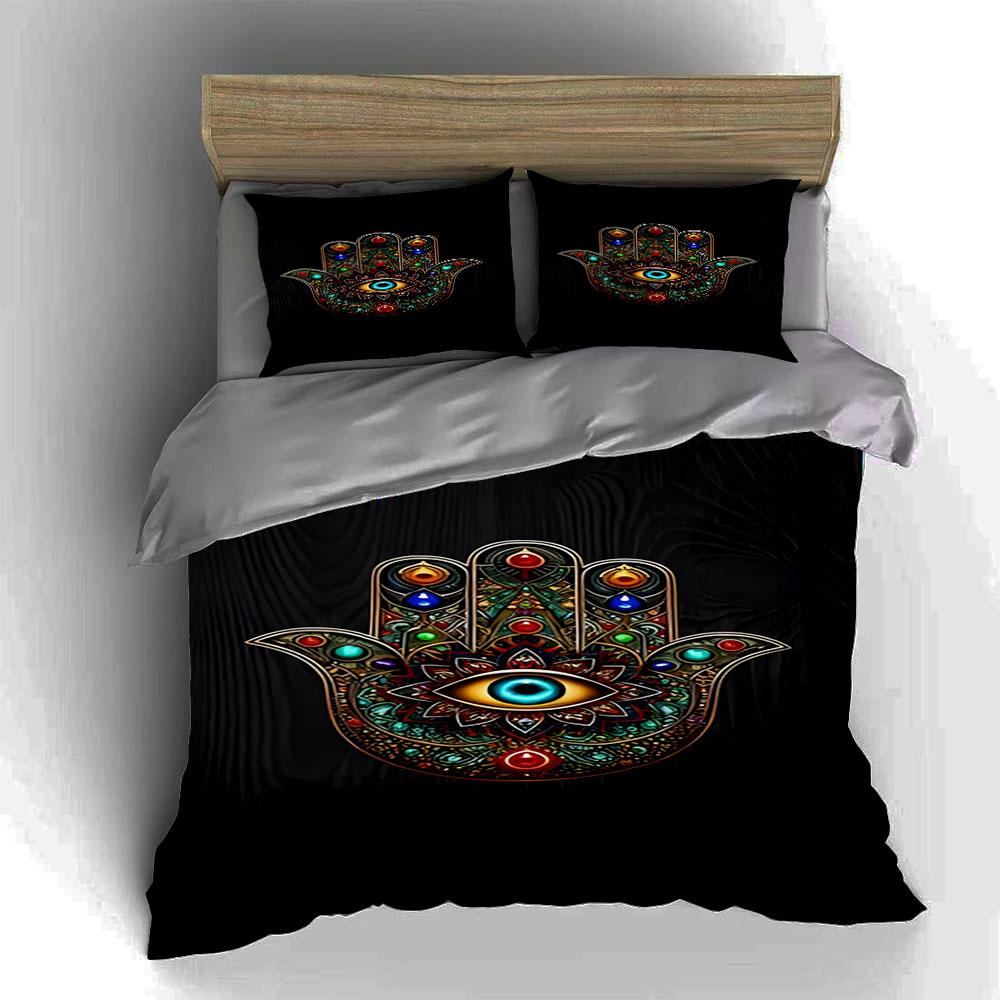 Mandala Hand Motif. Bedding Duvet Cover Sets Duvet Covers Pillowcases Gifts (1 * Duvet Cover 2 * Pillowcases, Without Duvet Insert)