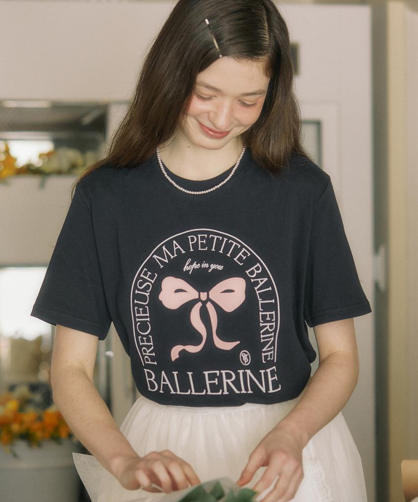 OURHOPE Ballerina T-Shirt - Navy