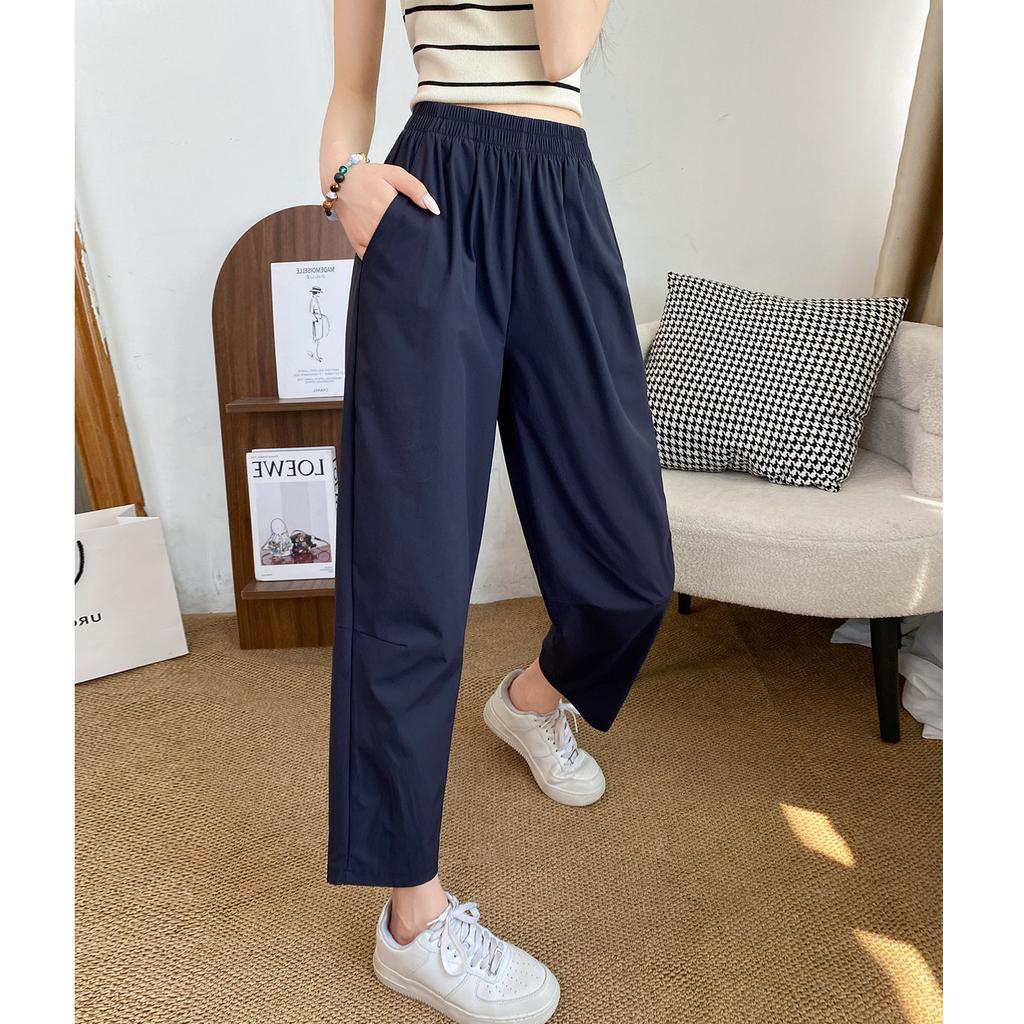 Sweatpants summer light nine-point pants women's 2025 new small cool walker ice silk quick-drying radish pants