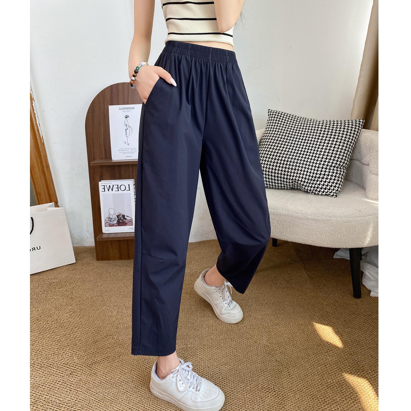 

Sweatpants summer light nine-point pants women s 2025 new small cool walker ice silk quick-drying radish pants S [80-47.5kg]