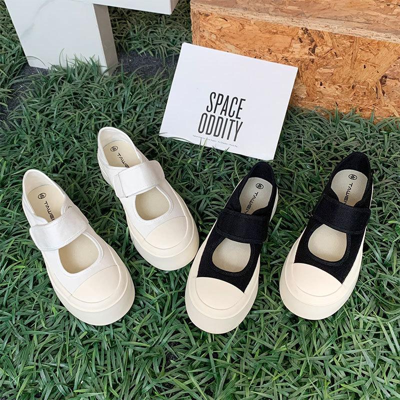 High-quality New Uniform Canvas Shoes Female Hong Kong Taste Niche Retro Big Head Shoes College Style Student Women's Shoes