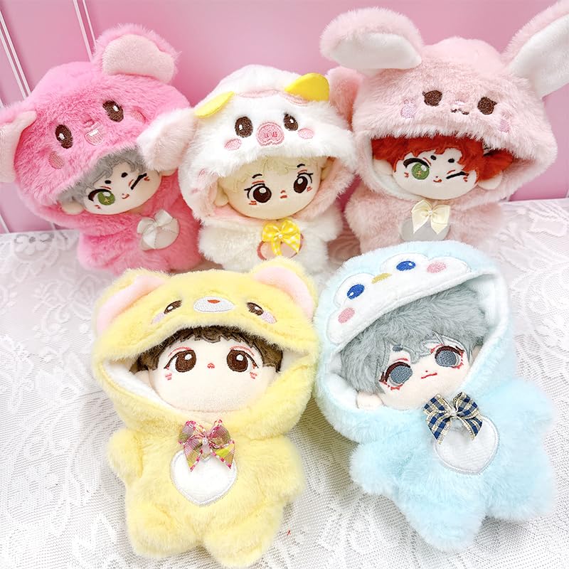 Embroidered Plush Animal Kigurumi for 10cm Plush Toys, Pink Rabbit, g.triger, Nuikatsu [Product]
