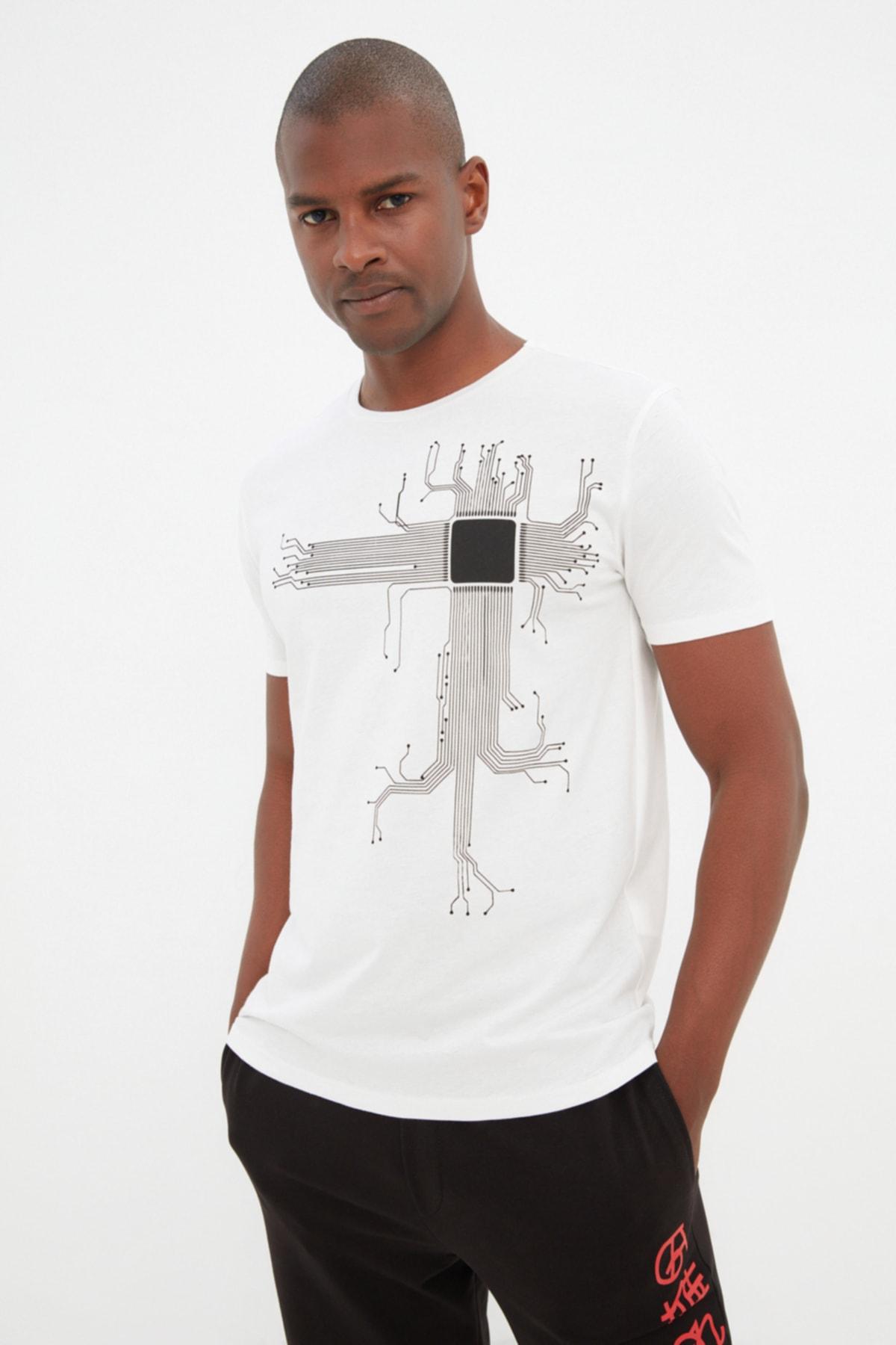 

Мужская футболка Ecru Slim Fit с короткими рукавами и принтом TMNSS21TS1032..